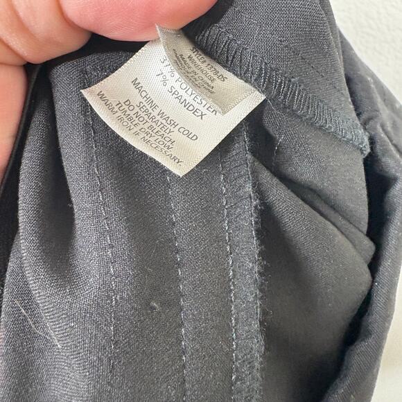 Ecru Womens 0 Straight Crop Chino Pants Black Cotton Blend Slit Hem Stretch - Picture 8 of 9